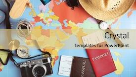  Presentation with time travel - Amazing theme having traveller's accessories on world backdrop and a lemonade colored foreground