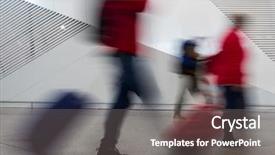  Presentation with keep calm terminal - Beautiful slide set featuring travellers walking at the airport backdrop and a gray colored foreground