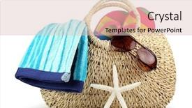  Presentation with beach bag - Cool new slides with travelling bags - beach bag with towel sunglasses backdrop and a lemonade colored foreground