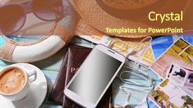  Presentation with ticket - Slide deck featuring travelling plans - preparing for travel reservation ticket background and a red colored foreground