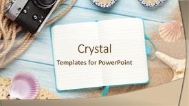  Presentation with space travel - Slide set consisting of travelling plans - travel and vacation notepad background and a cream colored foreground