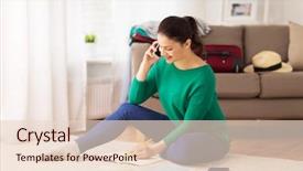  Presentation with passport travel - Theme enhanced with travelling plans - vacation tourism travel and people background and a lemonade colored foreground