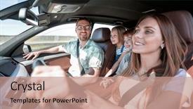  Presentation with car - Slide deck enhanced with travels in a comfortable car background and a coral colored foreground