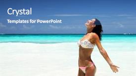  Presentation with sun life - Colorful theme enhanced with sun light happy summer holidays backdrop and a ocean colored foreground