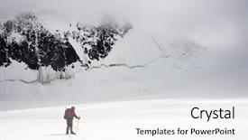  Presentation with beautiful mountains river lake sky nature - Beautiful presentation featuring traverse - alpinist traversing mensu glacier backdrop and a  colored foreground