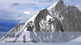 Presentation with beautiful mountains river lake sky nature - Colorful slides enhanced with traverse - alpinist traversing mensu glacier backdrop and a  colored foreground