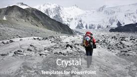  Presentation with valley of fire - Colorful theme enhanced with traverse - alpinists traversing akkem valley backdrop and a gray colored foreground