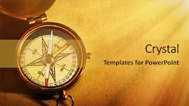  Presentation with old compass antique paper - Slide deck featuring traverse - antique brass compass over old background and a yellow colored foreground