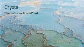 Presentation with turkey - Presentation theme with travertine terraces at pamukkale turkey background and a light blue colored foreground