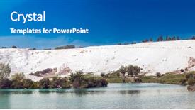  Presentation with rice terraces in tegallalang - Presentation theme enhanced with travertine terraces at pamukkale turkey background and a teal colored foreground