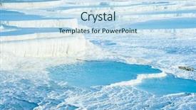  Presentation with blue - PPT theme featuring travertine terraces at pamukkale turkey background and a sky blue colored foreground