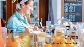  Presentation with sweet pastry - Cool new theme with tray at cake shop backdrop and a yellow colored foreground