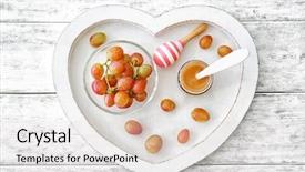  Presentation with baby food jar - Theme with tray in shape of heart background and a  colored foreground