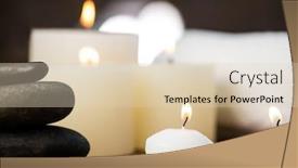  Presentation with termo therapy - Audience pleasing presentation theme consisting of tray of beauty therapy items at spa backdrop and a lemonade colored foreground