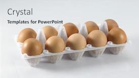  Presentation with background - Beautiful PPT theme featuring tray-of-eggs-isolated and a light gray colored foreground