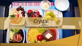  Presentation with food processing plant - Cool new slides with tray of food on the plane backdrop and a yellow colored foreground