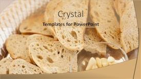  Presentation with bread - Amazing slide deck having tray-of-fresh-made-sourdough backdrop and a coral colored foreground