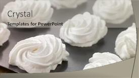  Presentation with banquet server hand tray - Presentation theme with tray-of-piped-meringues background and a light gray colored foreground