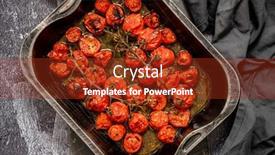  Presentation with cherry - Presentation theme featuring tray-of-roasted-red-cherry background and a tawny brown colored foreground