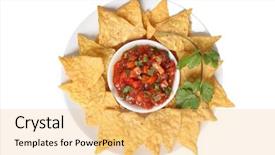  Presentation with food tortilla - Audience pleasing theme consisting of tray of tortilla chips backdrop and a yellow colored foreground