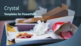  Presentation with napkins - Cool new slide deck with tray-with-boxes-napkins backdrop and a ocean colored foreground