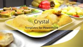  Presentation with dining - Cool new presentation theme with tray with cooked chicken legs in dining room backdrop and a yellow colored foreground