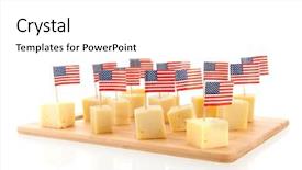  Presentation with isolated paw prints over white - Presentation theme having tray with cubes american cheese isolated over white background background and a white colored foreground