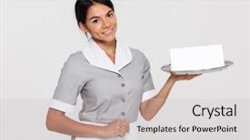  Presentation with metal - Presentation design with tray with empty sign card background and a light gray colored foreground