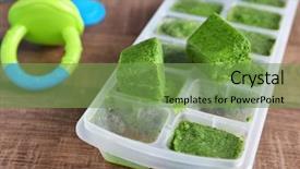  Presentation with ice frozen - Beautiful presentation theme featuring tray with frozen vegetable puree backdrop and a seafoam green colored foreground