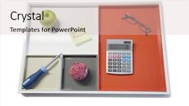  Presentation with green apple - Amazing presentation theme having tray with green apple calculator backdrop and a lemonade colored foreground