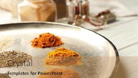  Presentation with spices - Audience pleasing PPT theme consisting of tray-with-mix-of-different backdrop and a yellow colored foreground