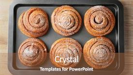  Presentation with cinnamon roll - Theme having tray with sweet cinnamon roll background and a red colored foreground