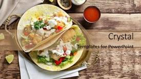  Presentation with taco - Audience pleasing slide deck consisting of tray with tasty fish taco backdrop and a  colored foreground