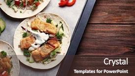  Presentation with taco - Slides enhanced with tray with tasty fish taco background and a tawny brown colored foreground