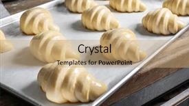  Presentation with bakery - Beautiful PPT layouts featuring tray with uncooked sweet croissants backdrop and a coral colored foreground