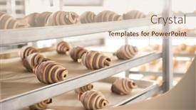  Presentation with bakery - PPT layouts enhanced with trays with uncooked sweet croissants in bakery background and a lemonade colored foreground