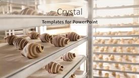  Presentation with bakery - Slide deck with trays with uncooked sweet croissants in bakery background and a lemonade colored foreground
