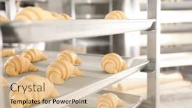  Presentation with bakery - Colorful PPT theme enhanced with trays-with-uncooked-sweet-croissants backdrop and a lemonade colored foreground