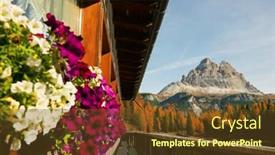  Presentation with three - Audience pleasing theme consisting of tre-cime-three-peaks-di backdrop and a tawny brown colored foreground