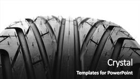  Presentation with tire - Colorful PPT theme enhanced with treading - closeup of tire tread backdrop and a dark gray colored foreground