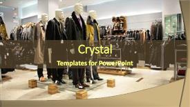  Presentation with market - Presentation theme enhanced with treaditional market - men mannequins in shop background and a tawny brown colored foreground