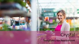  Presentation with garden - Presentation theme consisting of treaditional market - young woman buying flowers background and a  colored foreground