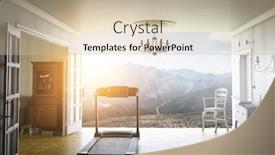  Presentation with treadmill - Amazing PPT layouts having treadmill-at-home-mixed-media backdrop and a soft green colored foreground