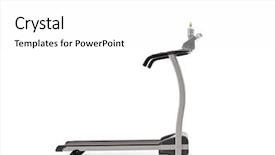  Presentation with treadmill - Cool new presentation theme with gear cutting - treadmill isolated on white background backdrop and a white colored foreground
