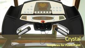  Presentation with treadmill - PPT layouts featuring treadmill panel closeup background and a tawny brown colored foreground