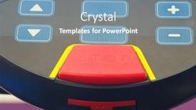  Presentation with treadmill - Amazing slide set having treadmill-s-control-close-up backdrop and a seafoam green colored foreground