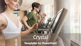  Presentation with luminous - Beautiful PPT layouts featuring treadmills in modern and luminous backdrop and a violet colored foreground