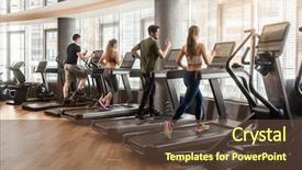  Presentation with luminous - Cool new presentation design with treadmills in modern and luminous backdrop and a tawny brown colored foreground