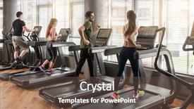  Presentation with luminous - PPT theme enhanced with treadmills in modern and luminous background and a tawny brown colored foreground