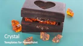  Presentation with treasure chest - Presentation theme featuring treasure chest isolated on blue background background and a teal colored foreground